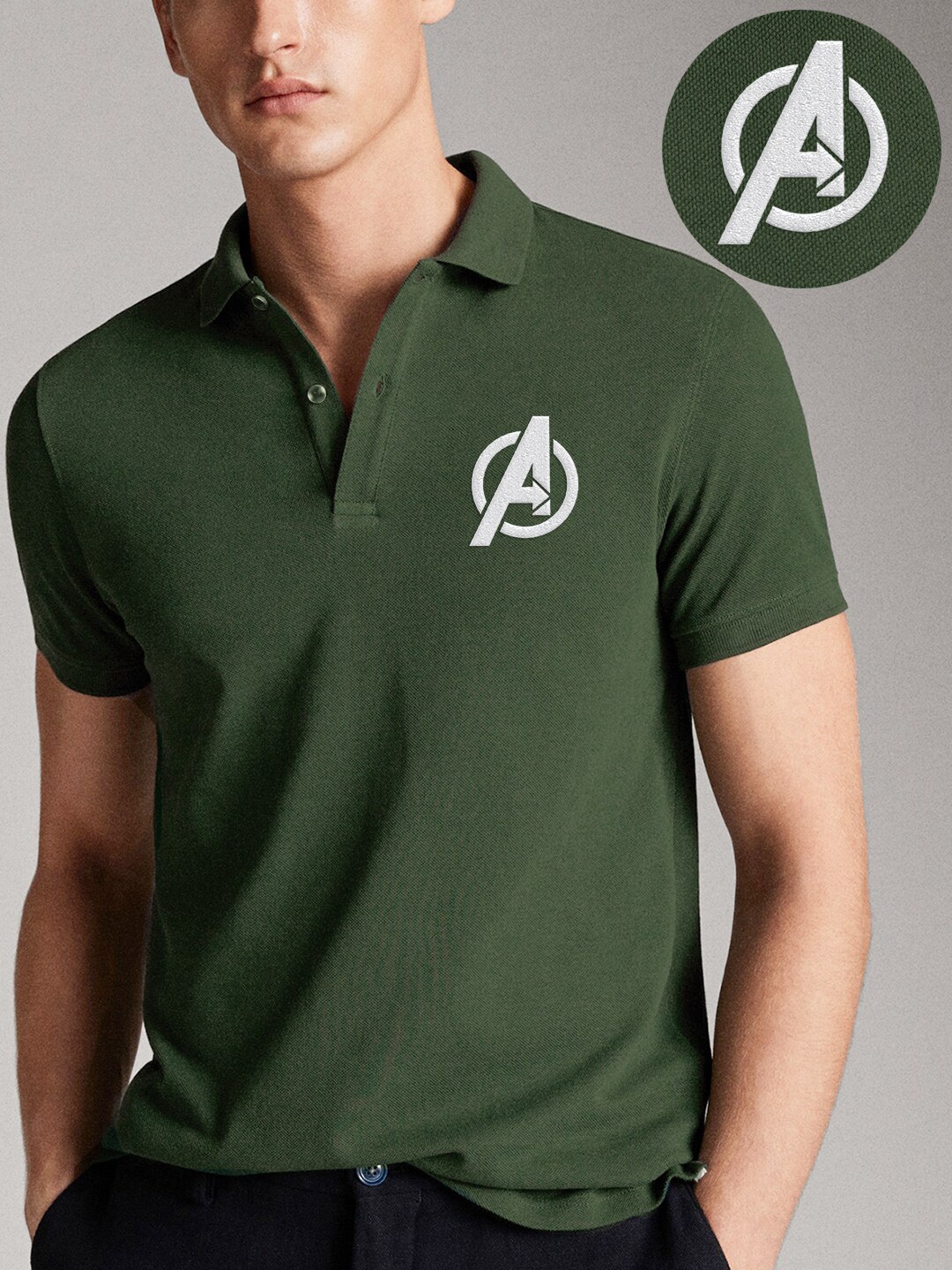 

The Souled Store Men Green Avengers Print Polo Collar T-shirt
