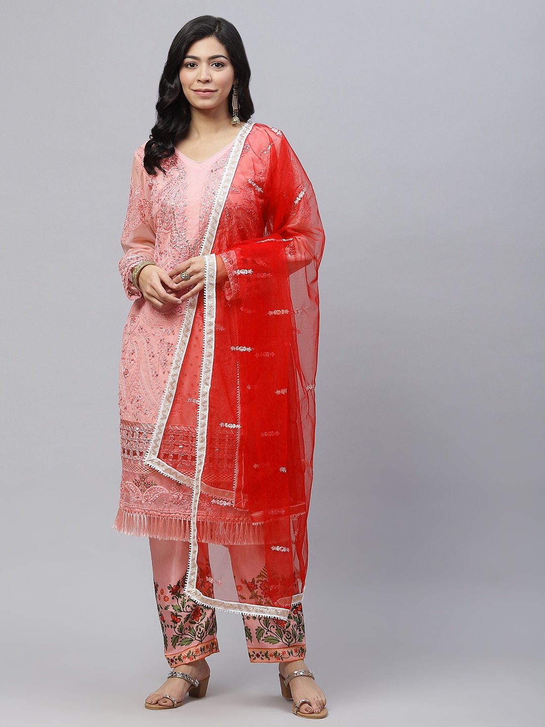 

Readiprint Fashions Pink & Maroon Embroidered Unstitched Dress Material