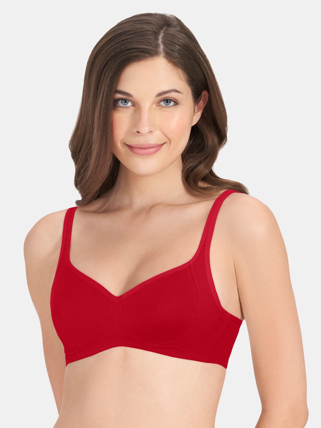 

Amante Solid Non Padded Cool Contour Super Support Bra - BRA10421, Red
