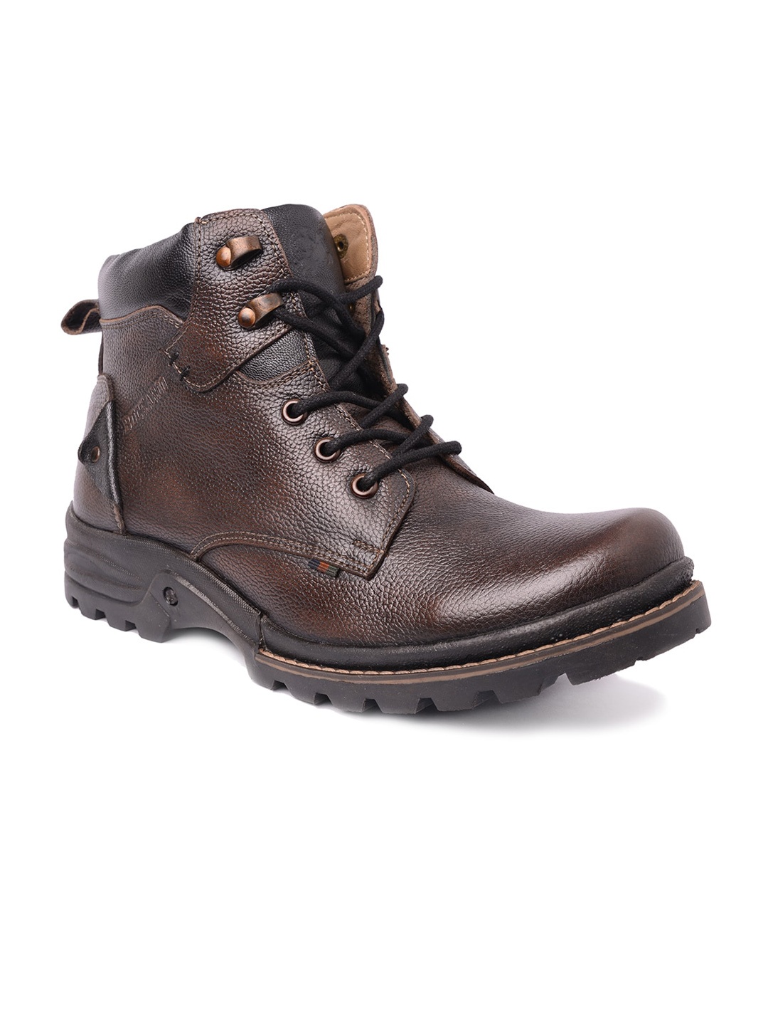 

Buckaroo Men Brown Genuine Leather Flat Boots