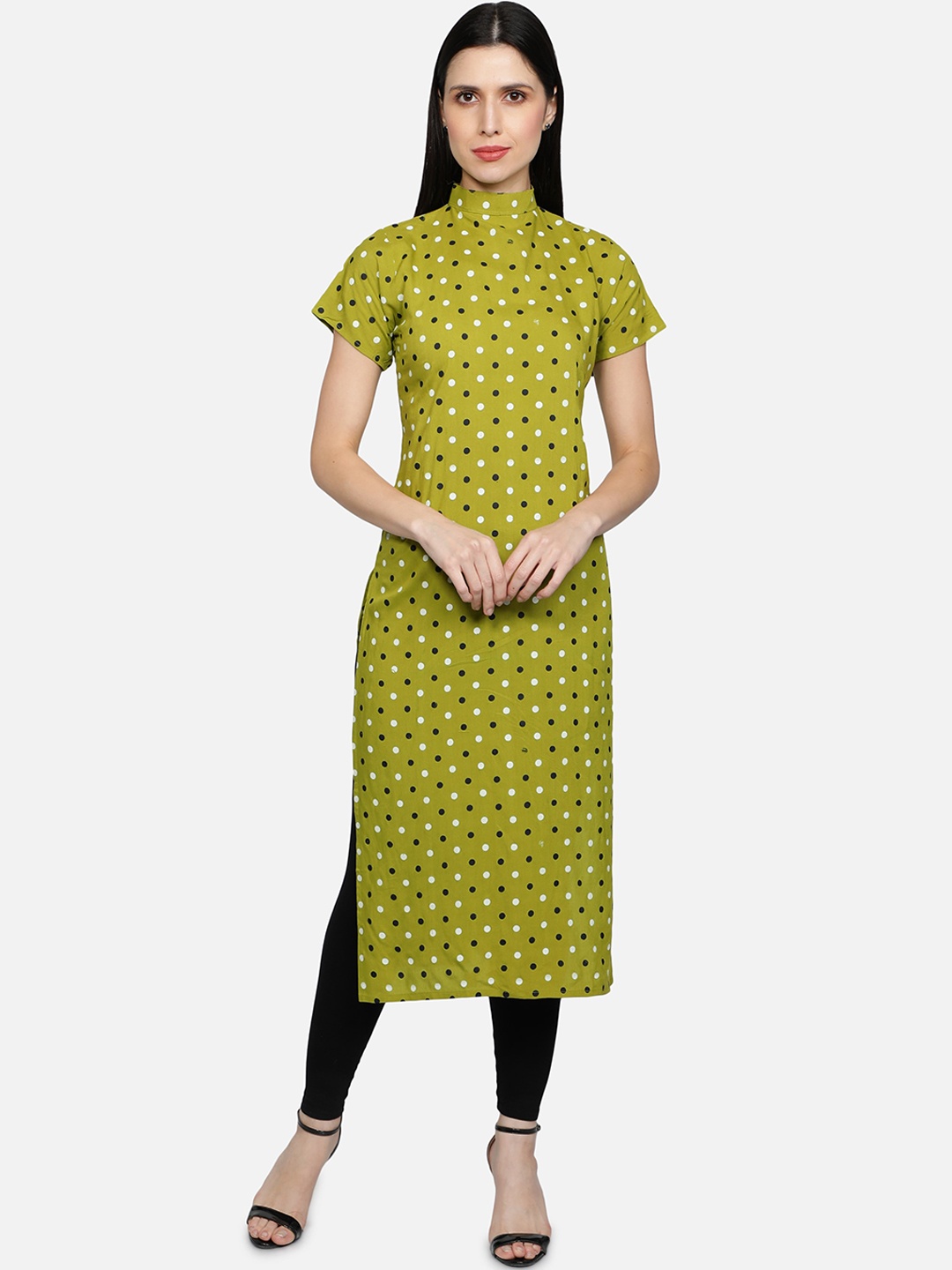 

Fabclub Women Lime Green Printed Kurta
