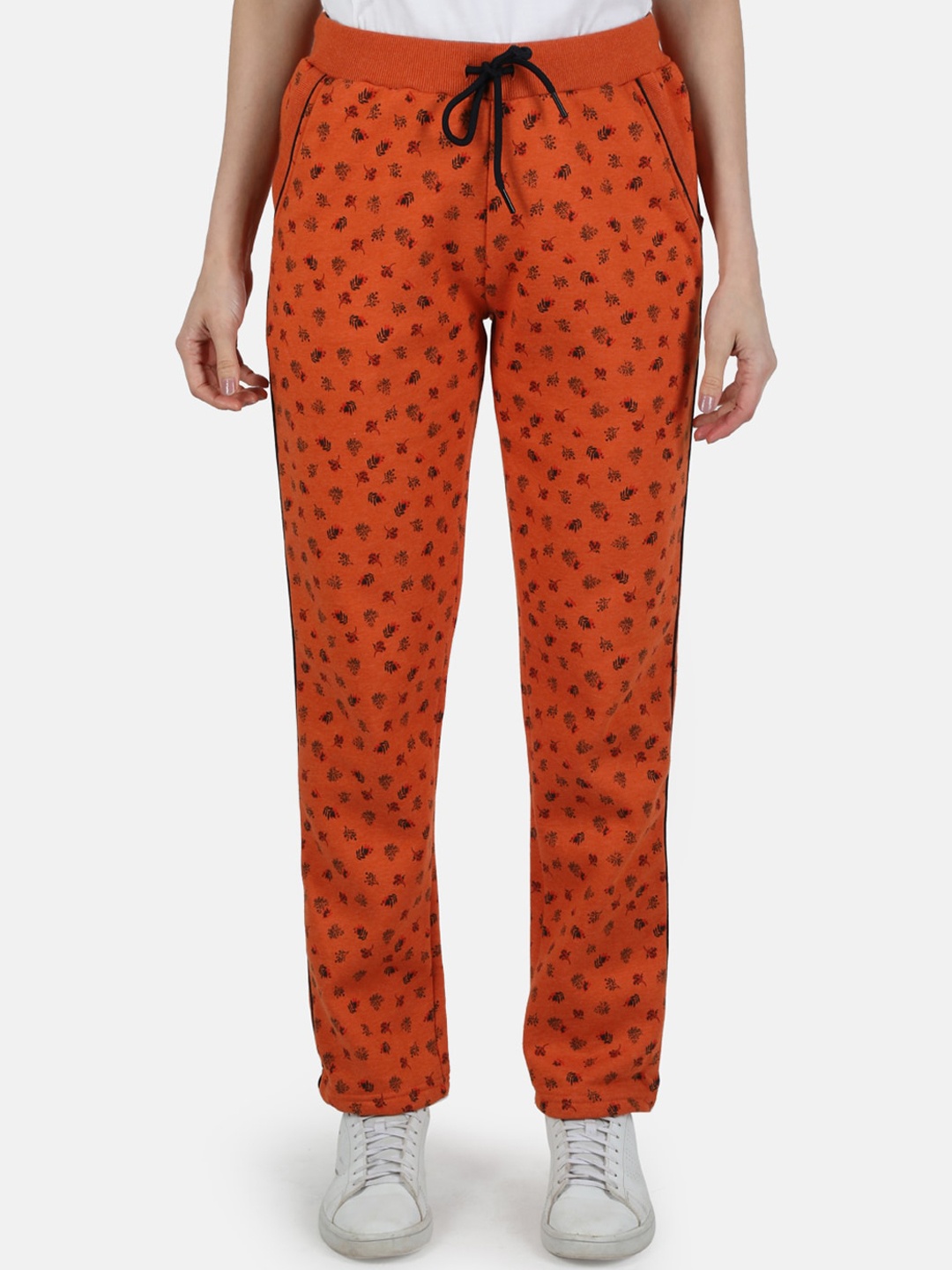 

Monte Carlo Women Orange Printed Track Pants