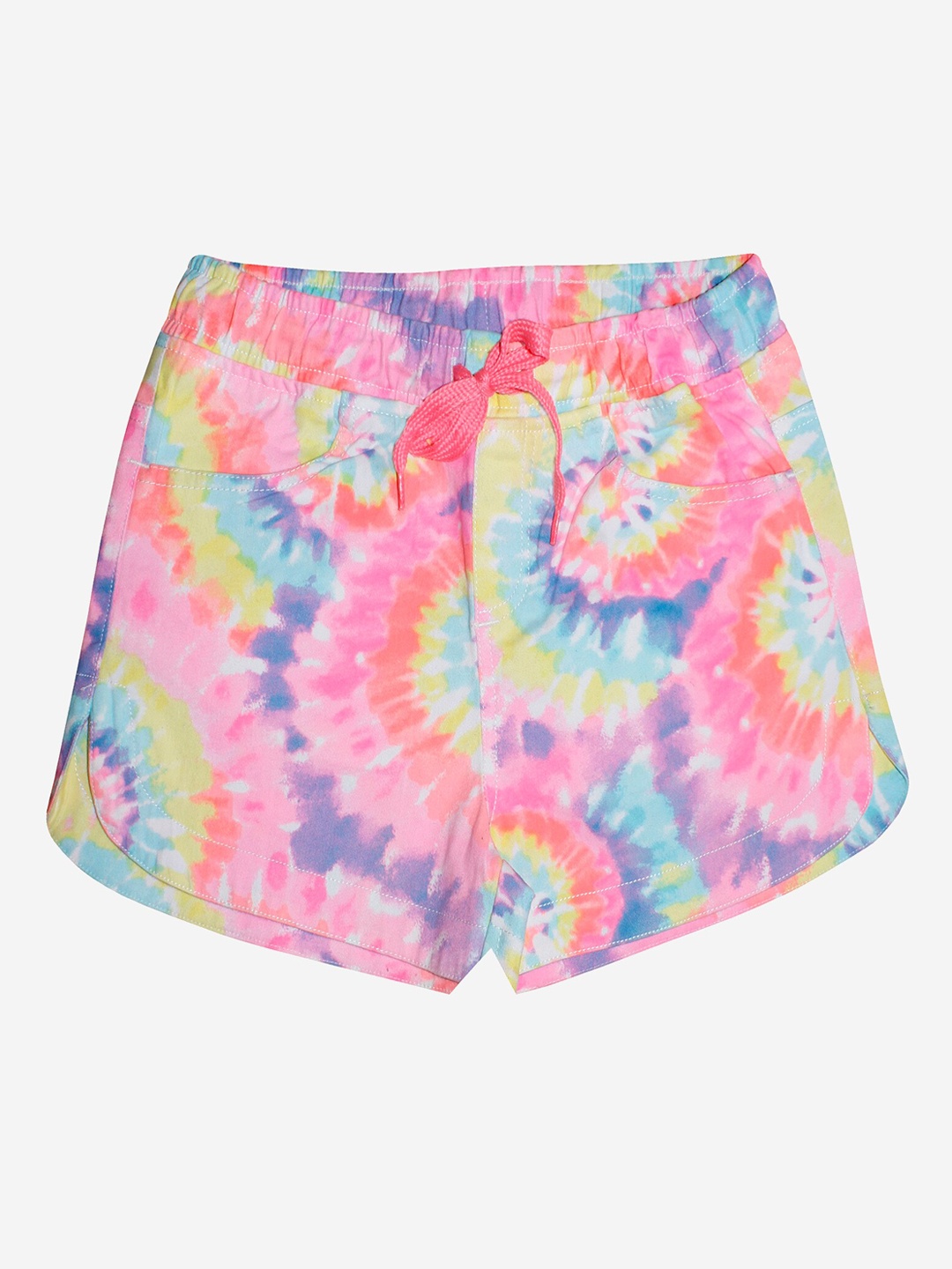 

KiddoPanti Girls Multicoloured Printed Shorts, Multi
