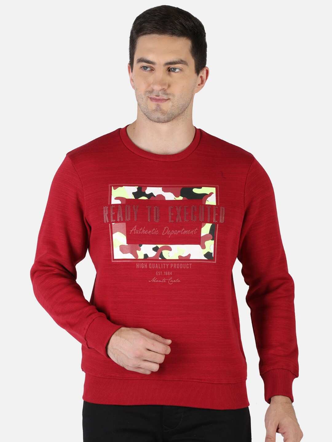 

Monte Carlo Men Maroon Printed Sweatshirt