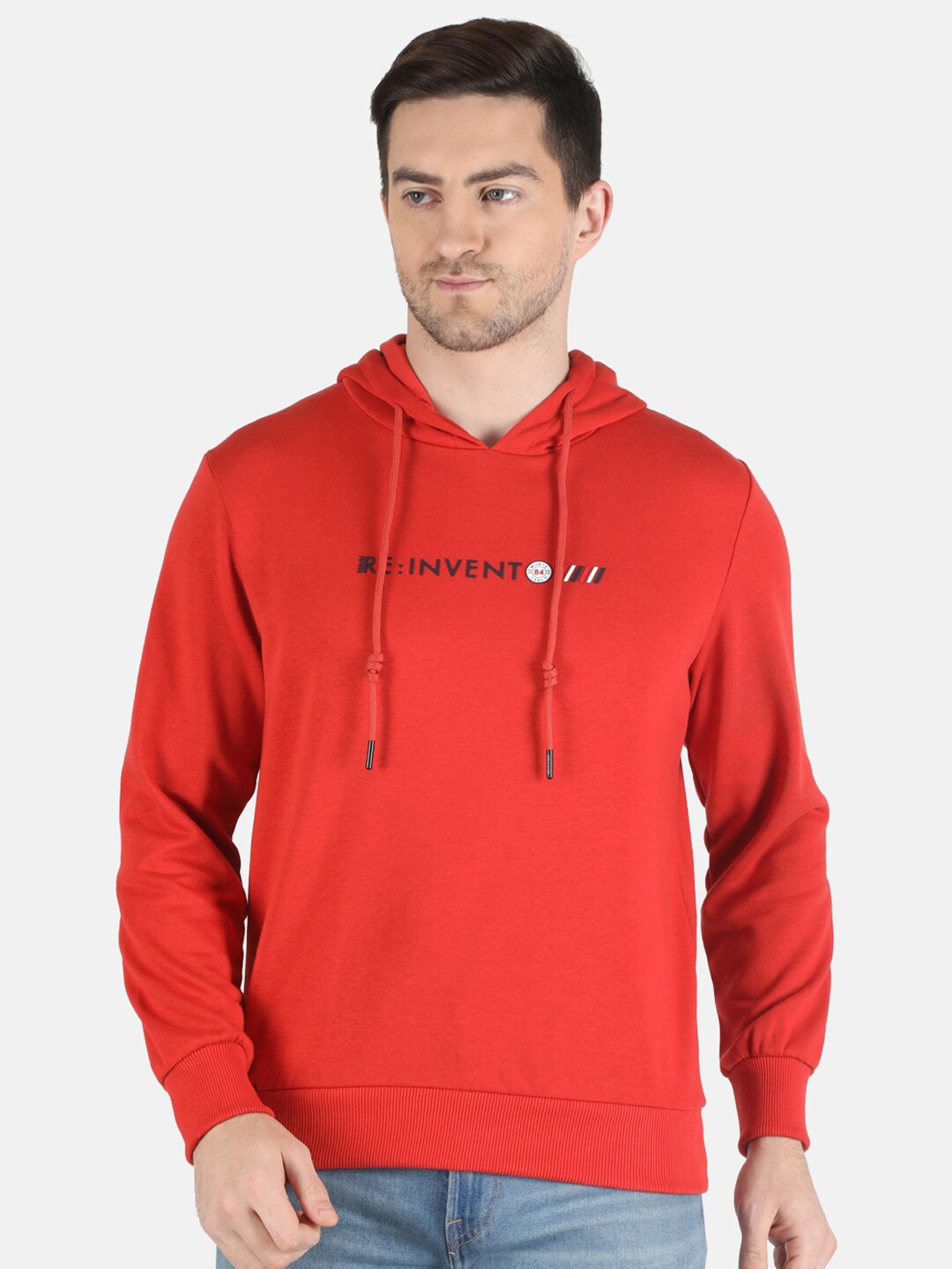 

Monte Carlo Men Orange Typography Printed Hooded Sweatshirt