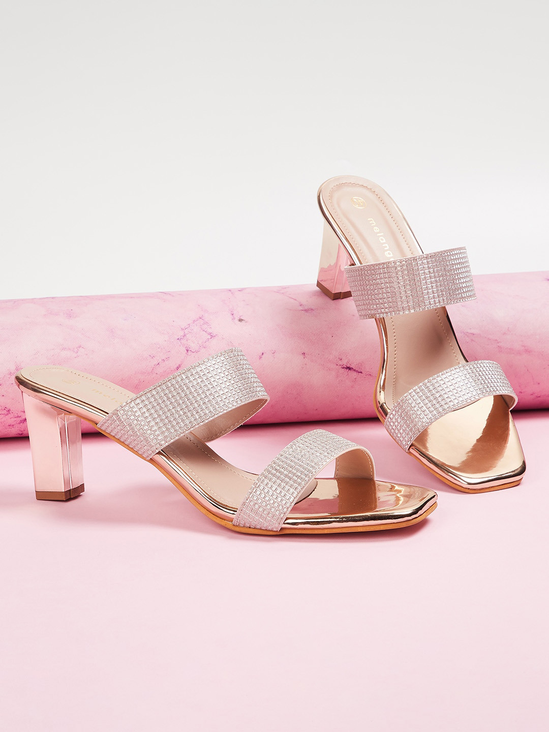 

Melange by Lifestyle Women Beige Textured Block Heels