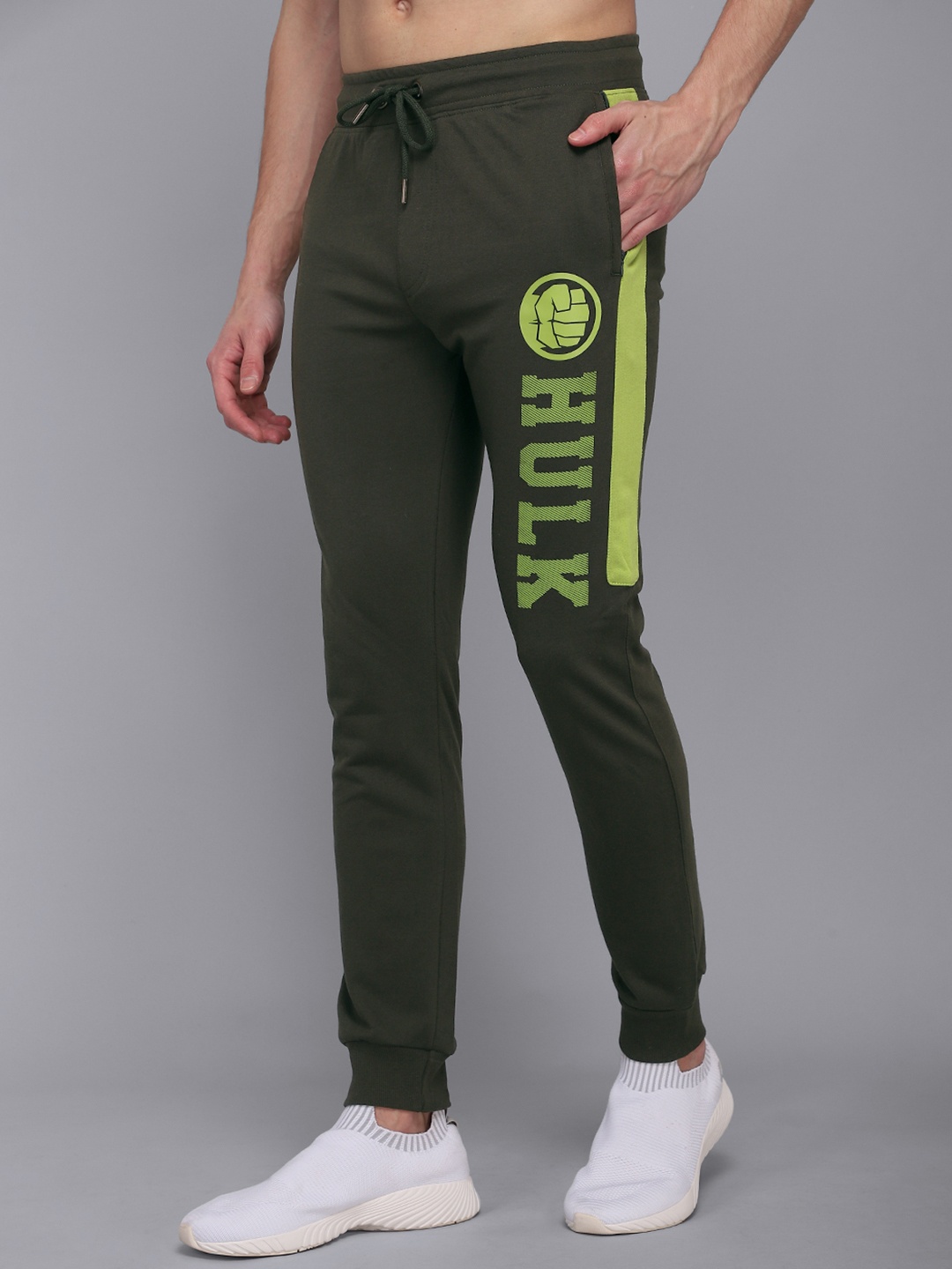 

Free Authority Men Green Hulk Featured Pure Cotton Joggers