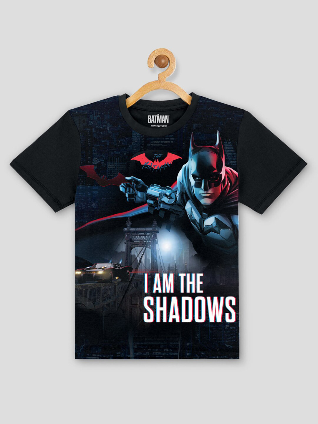 

Kids Ville Boys Black Batman Printed Pure Cotton T-shirt