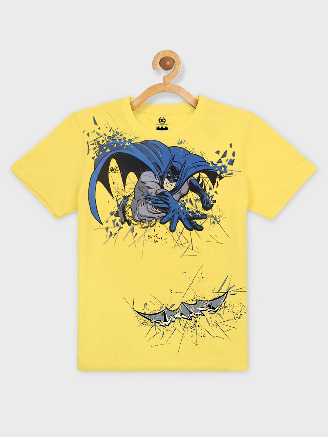 

Kids Ville Boys Yellow Batman Printed T-shirt