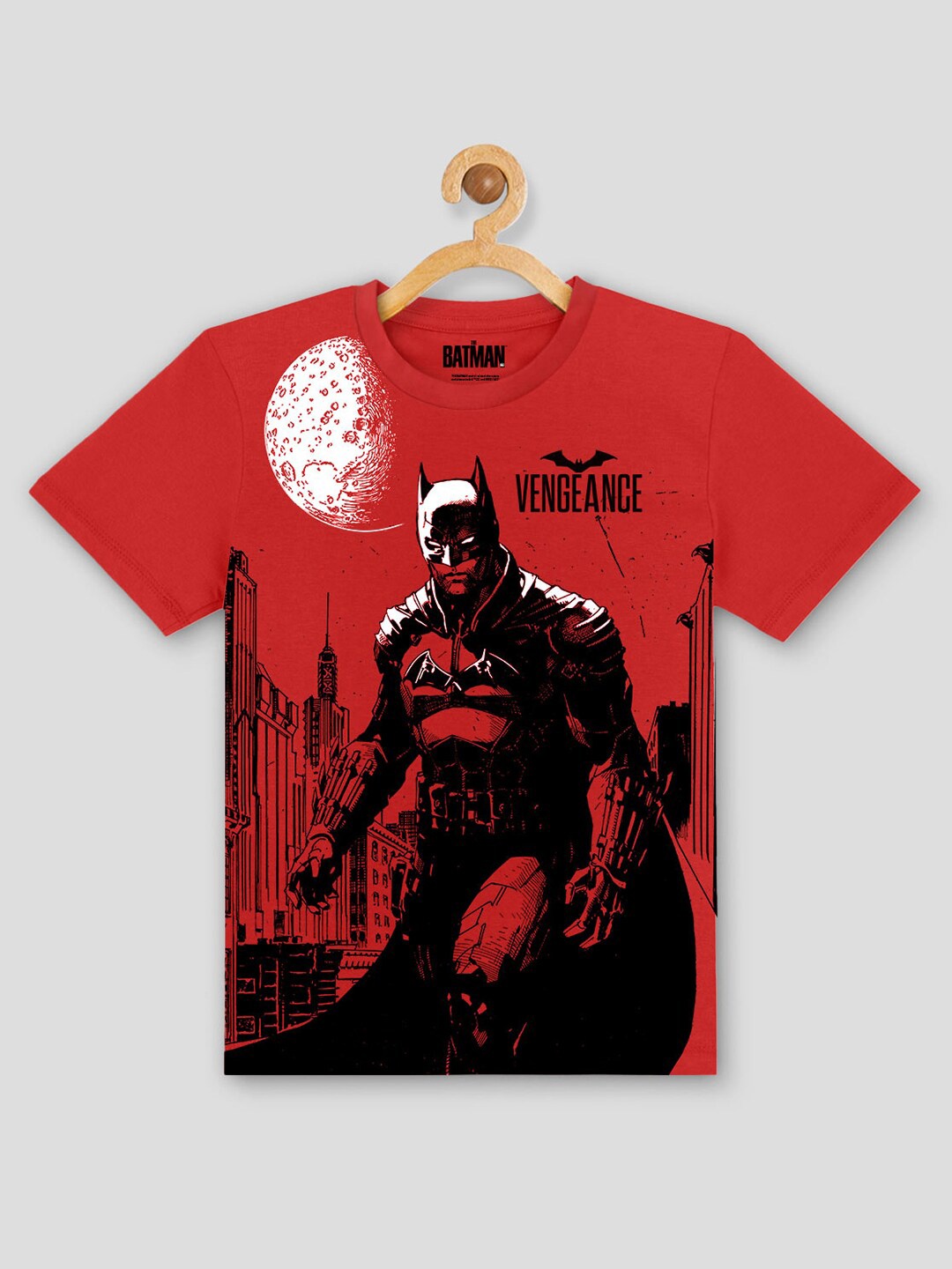 

Kids Ville Boys Red Batman Printed T-shirt