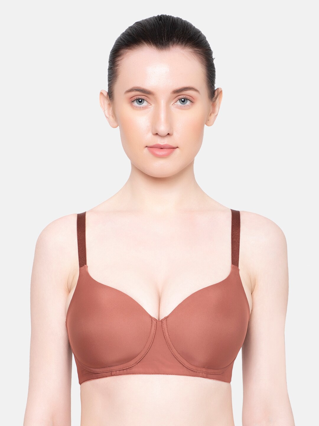 

Triumph T-Shirt Bra 60 Invisible Padded Wireless Body Make-Up Series Seamless Everyday Bra, Rust