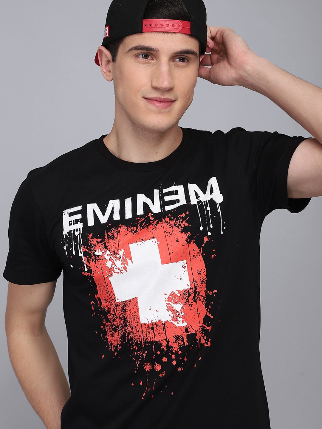 

Free Authority Men Black Eminem Printed T-shirt