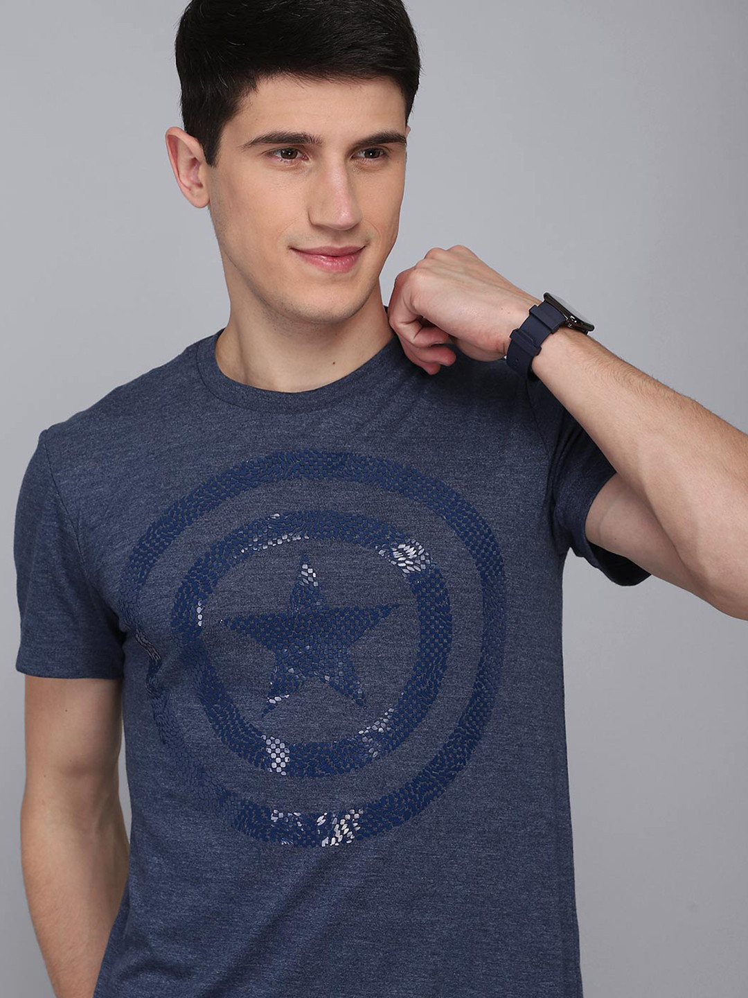 

Free Authority Men Blue Cotton Captain America T-shirt