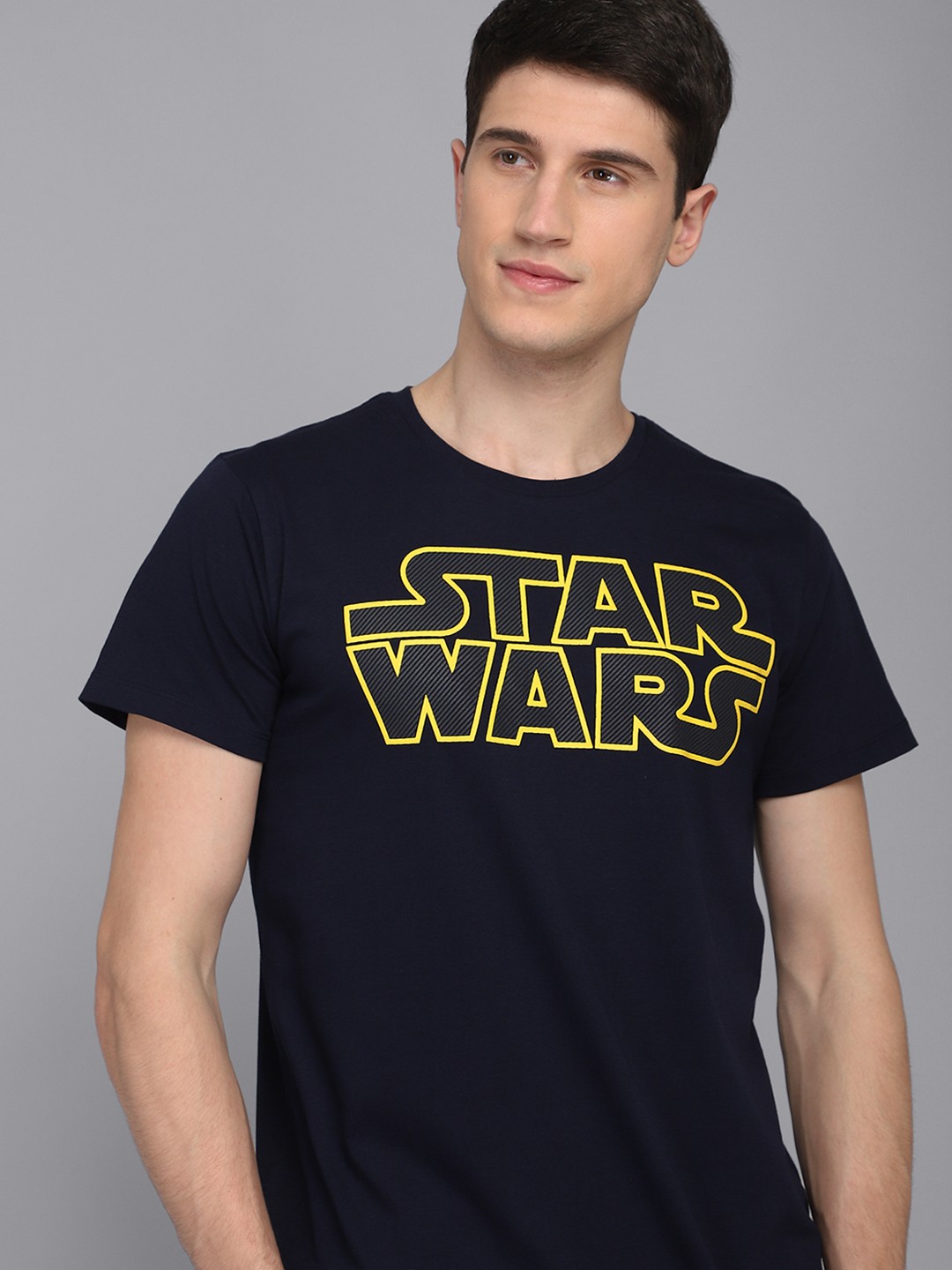 

Free Authority Men Navy Blue Star Wars Printed Regular Fit Cotton T-shirt