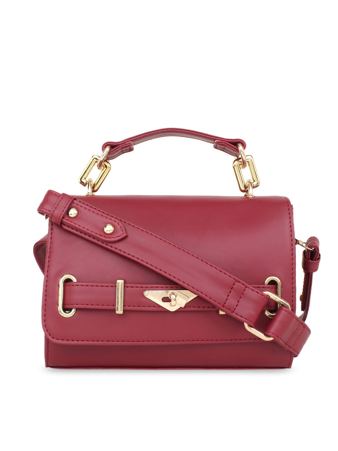 

LEGAL BRIBE Maroon Structured Satchel