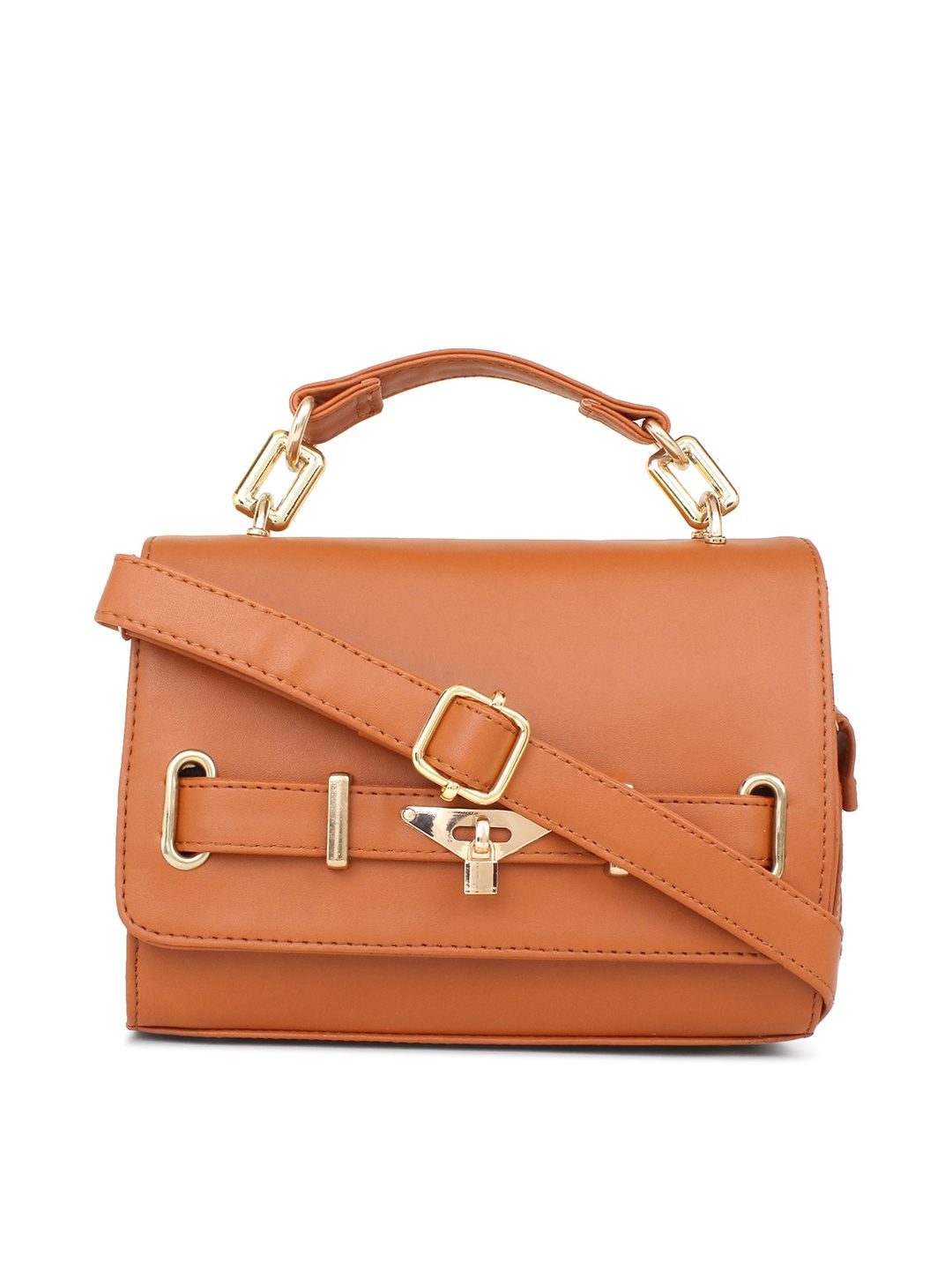 

LEGAL BRIBE Tan PU Structured Satchel