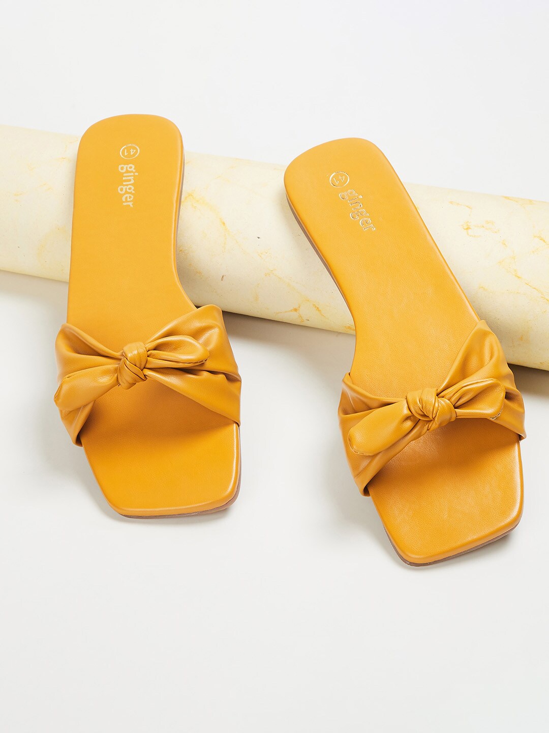 

Ginger by Lifestyle Women Yellow Open Toe Flats