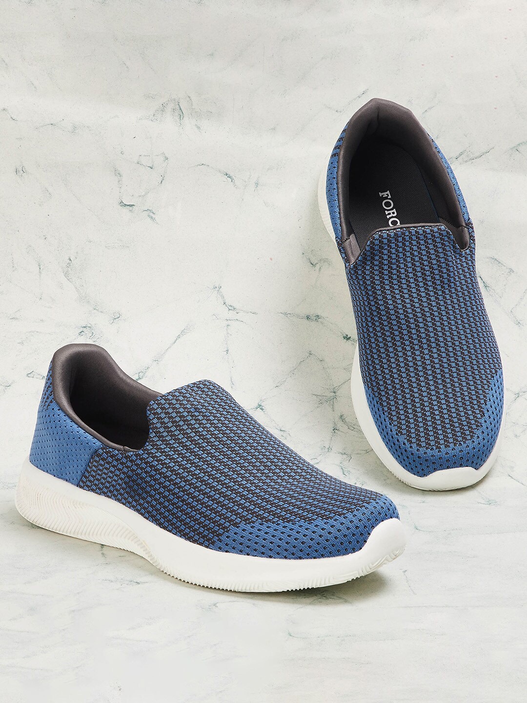 

Forca by Lifestyle Men Blue Woven Design Everyday Slip-On Sneakers