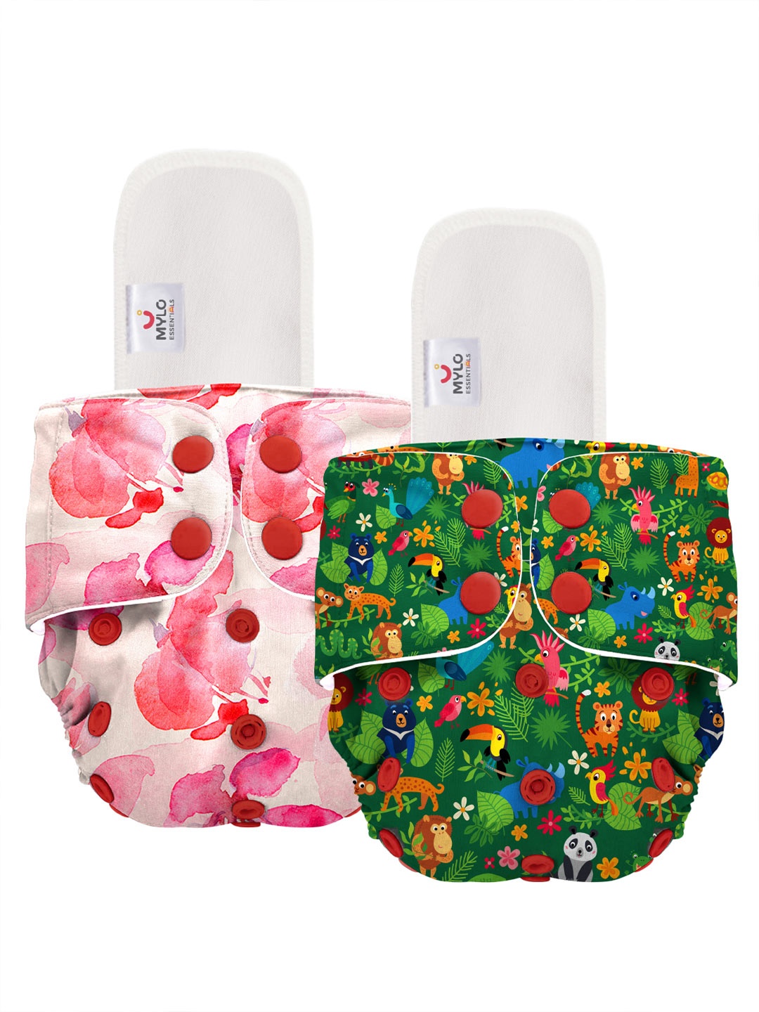 

Mylo Kids Set of 2 Washable & Reusable Cloth Diaper, Multi