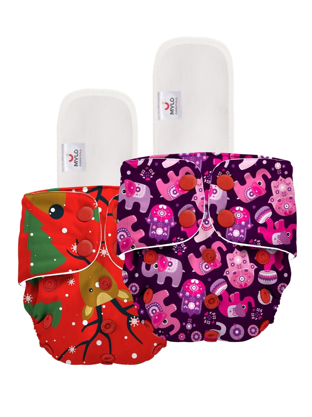 

Mylo Kids Set Of 2 Washable & Reusable Cloth Diaper, Multi