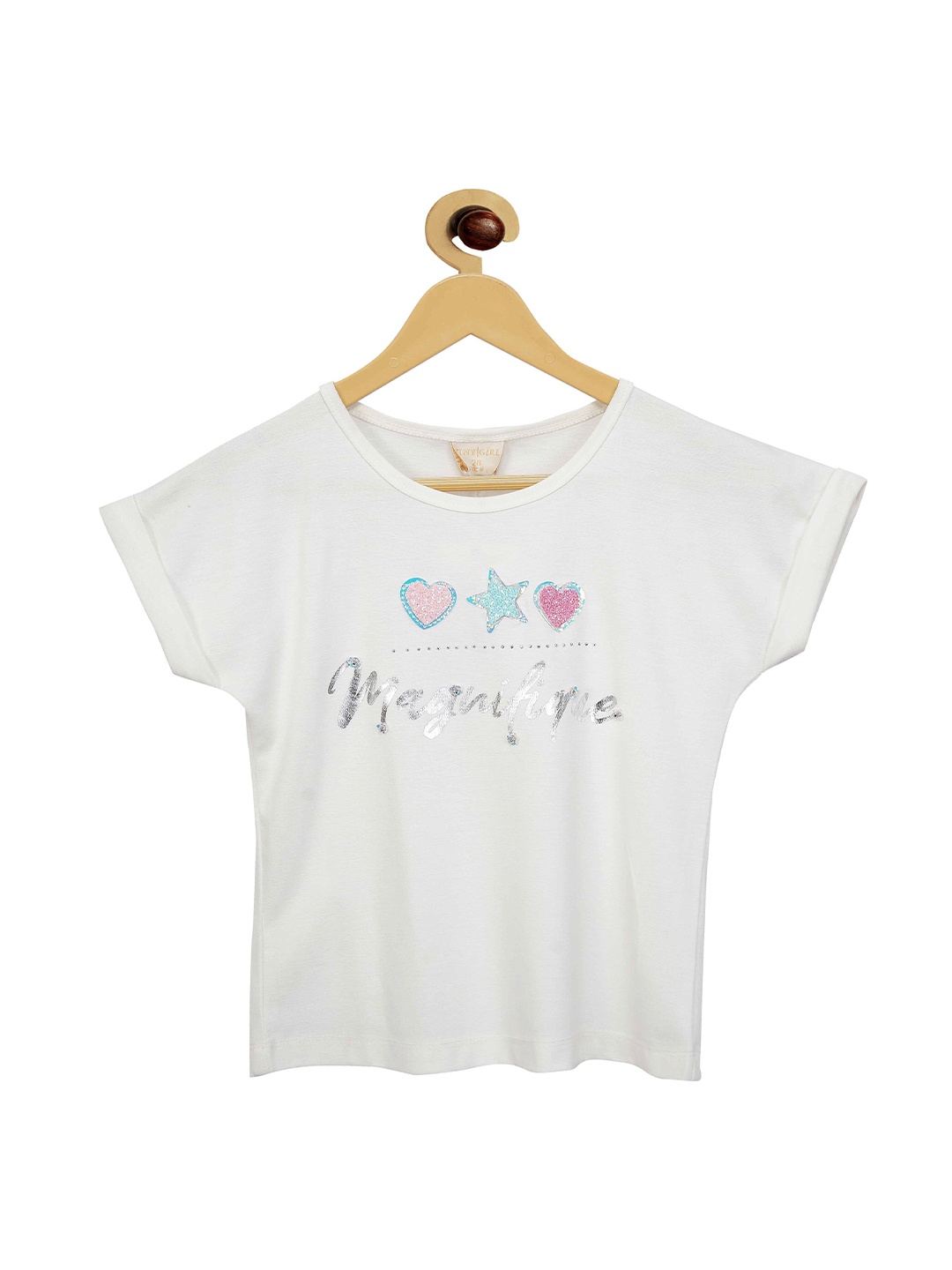 

Tiny Girl Girls Off White Floral Print Pure Cotton Top
