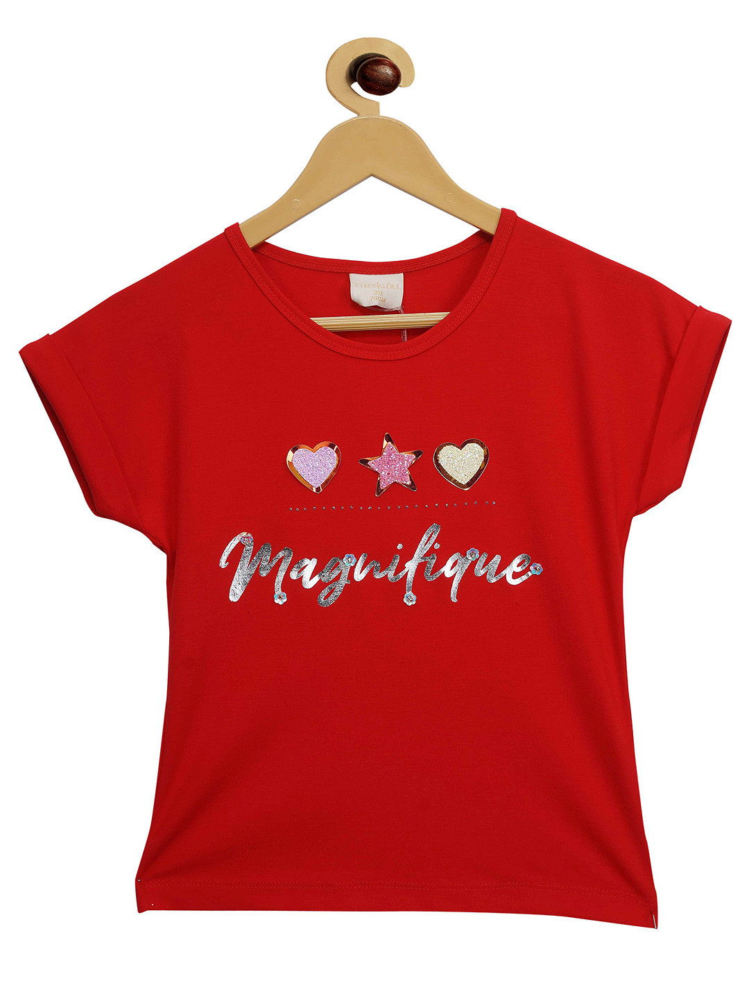 

Tiny Girl Red Printed Pure Cotton Top
