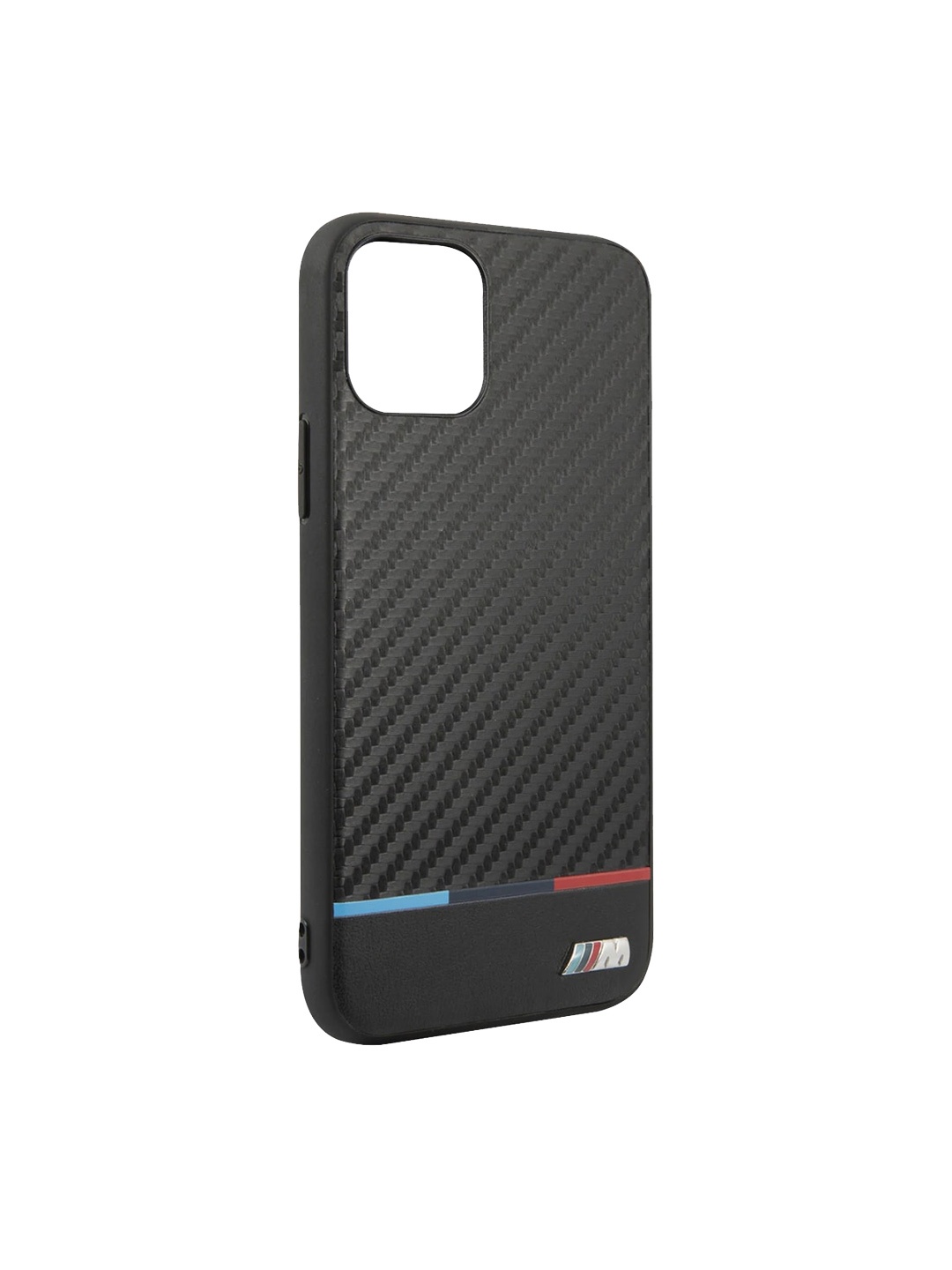 

TREEMODA Black Horizontal Stripe Metal Logo iPhone 13 Back Case