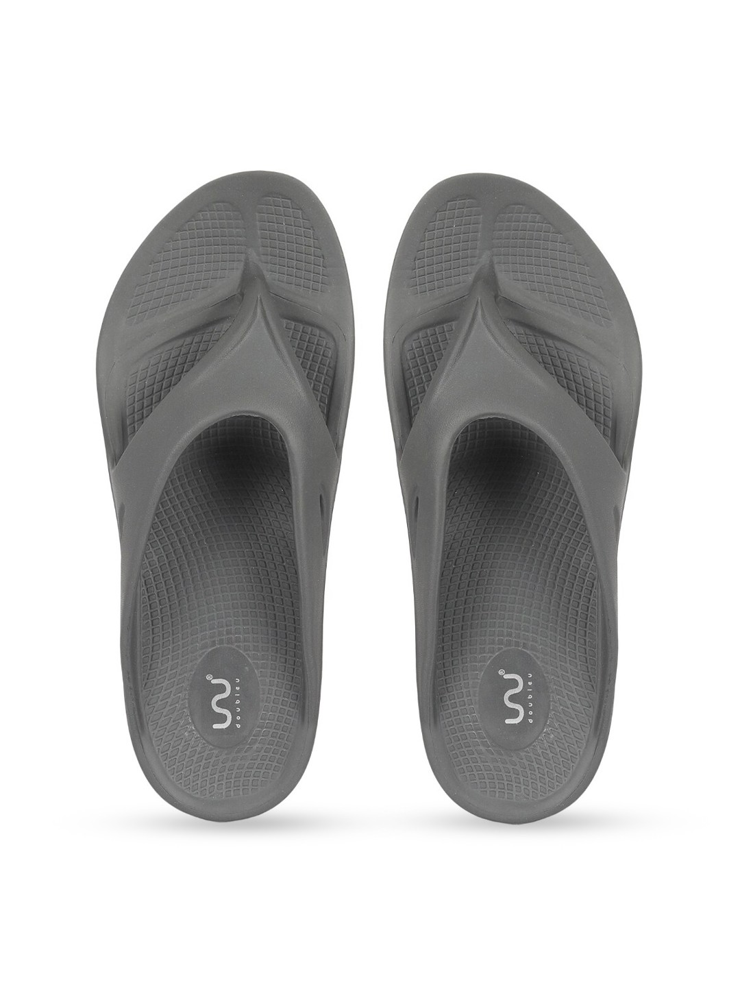 

Doubleu Men Grey Rubber Thong Flip-Flops