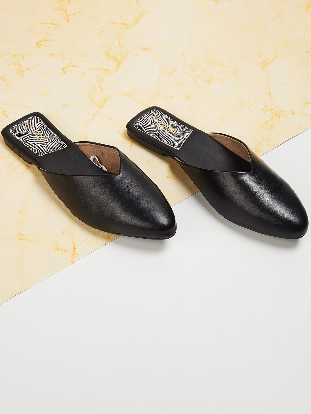 

Ginger by Lifestyle Women Black Solid Mule Flats