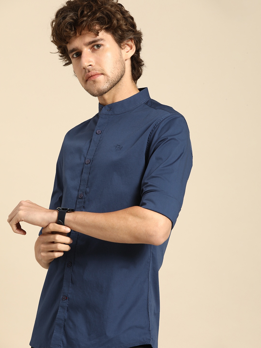

Being Human Men Blue Standard Slim Fit Casual Shirt