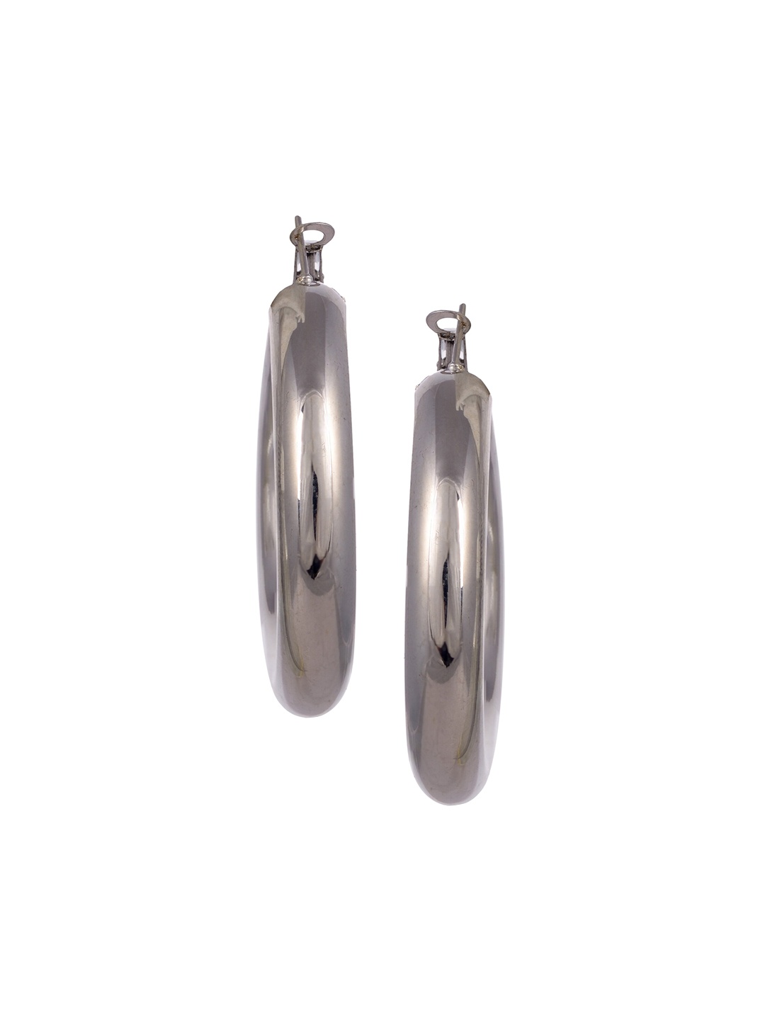 

Arendelle Silver-Plated Contemporary Hoop Earrings