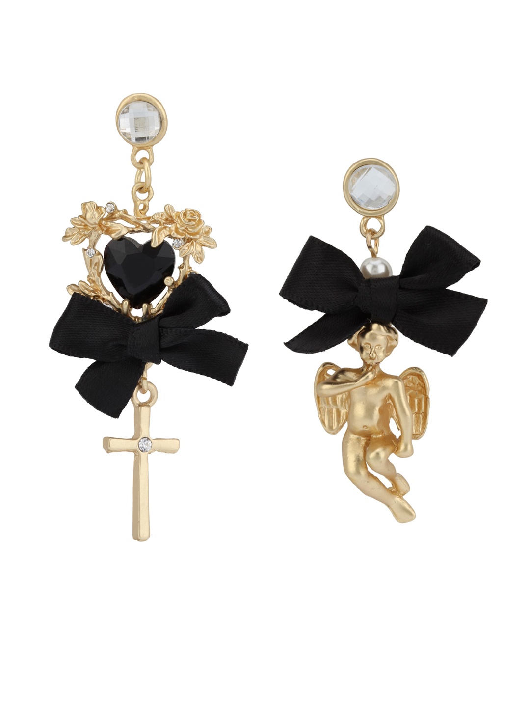 

Arendelle 10K Gold-Plated & Black Contemporary Drop Earrings