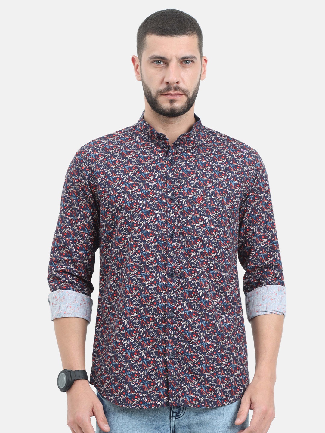 

VUDU Men Maroon Comfort Floral Printed Casual Shirt