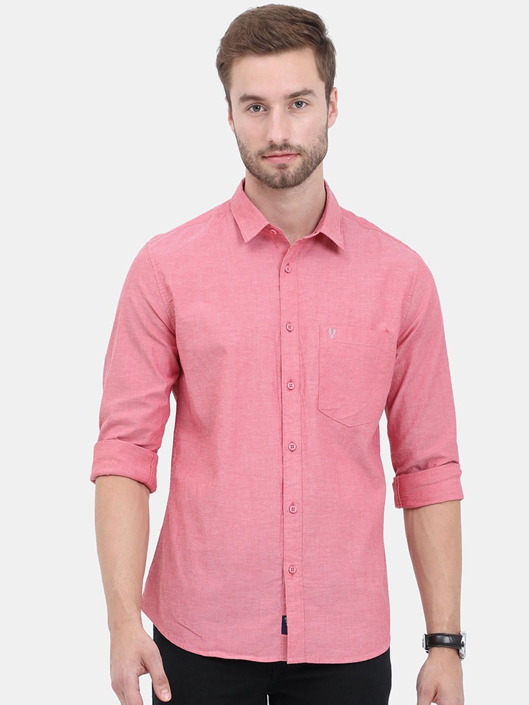 

VUDU Men Pink Comfort Cotton Casual Shirt