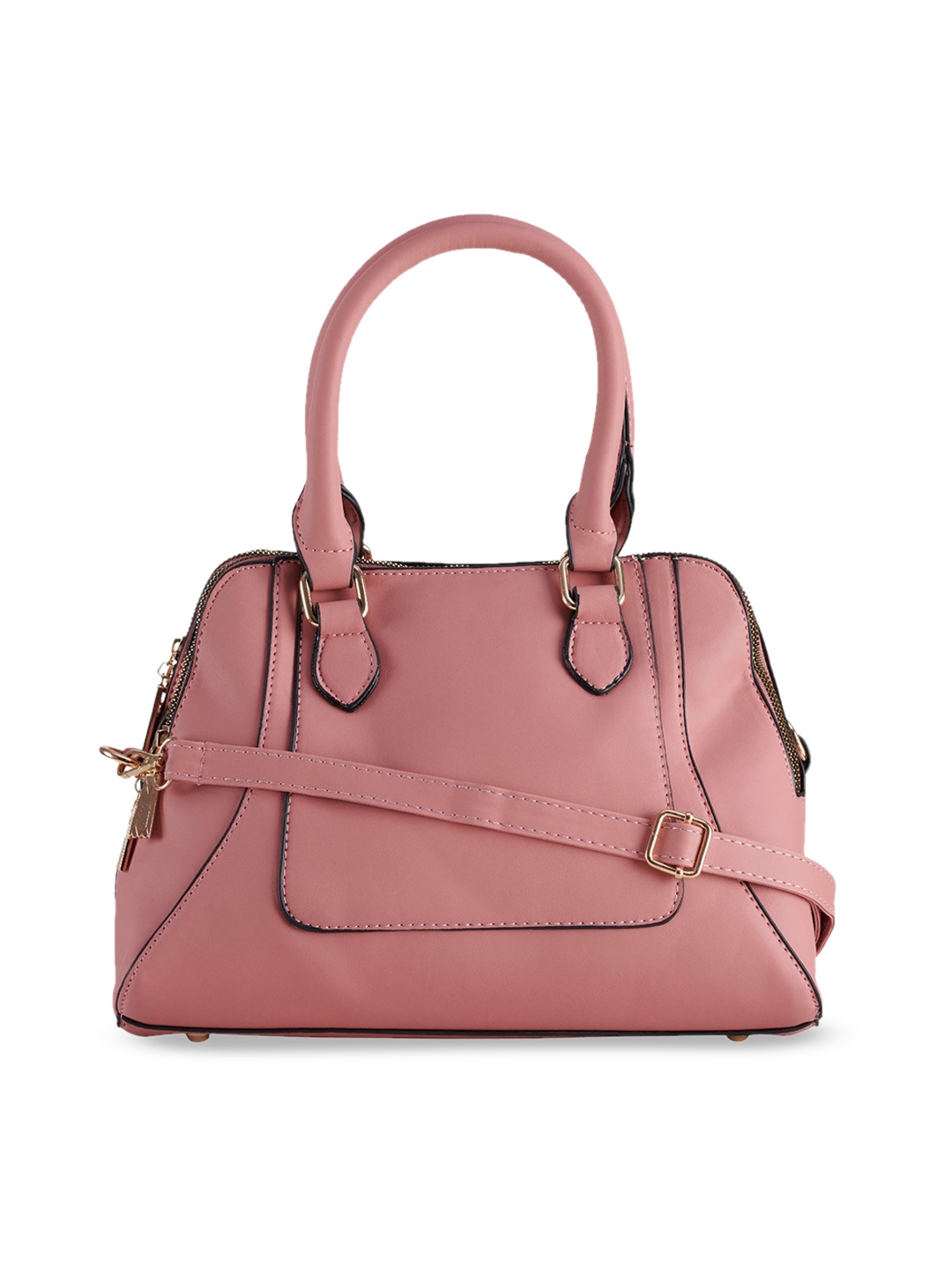 

LEGAL BRIBE Pink PU Structured Handheld Bag