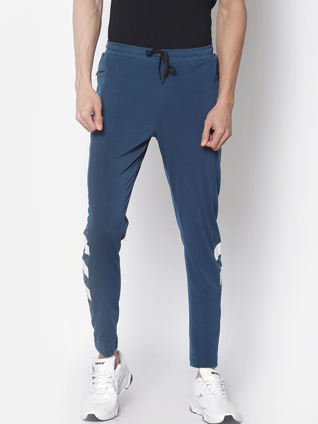 

American-Elm Men Sea Green Solid Stretchable Track Pants