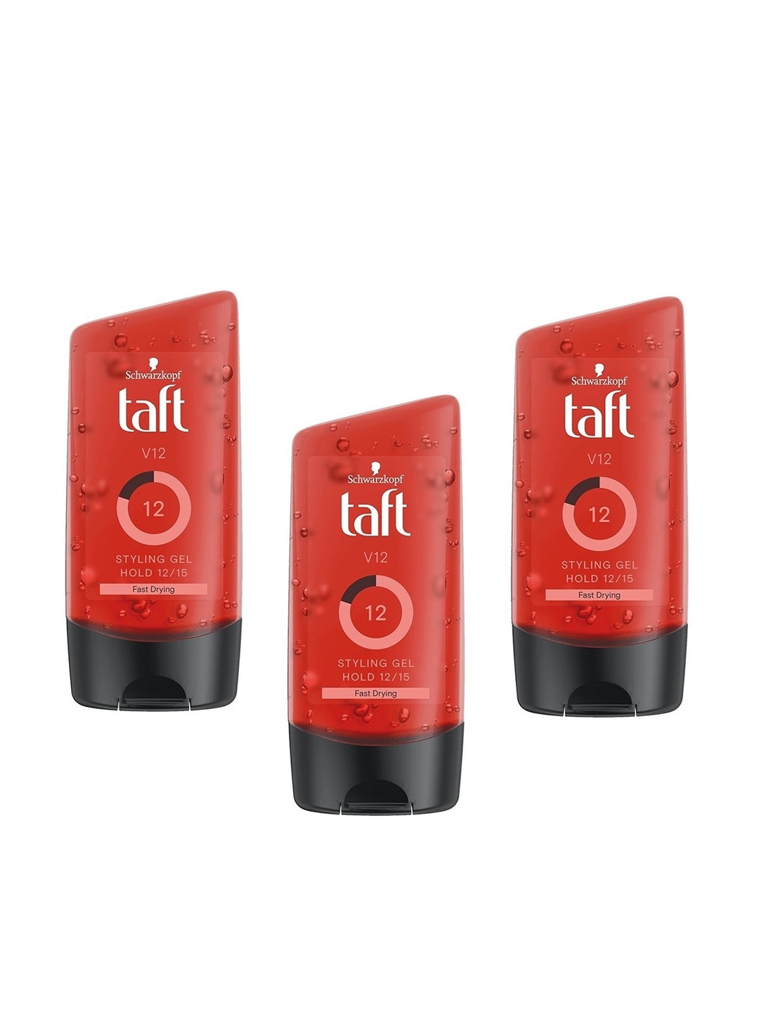 

taft Set of 3 V12 Styling Hair Gel - 150 ml Each, Red