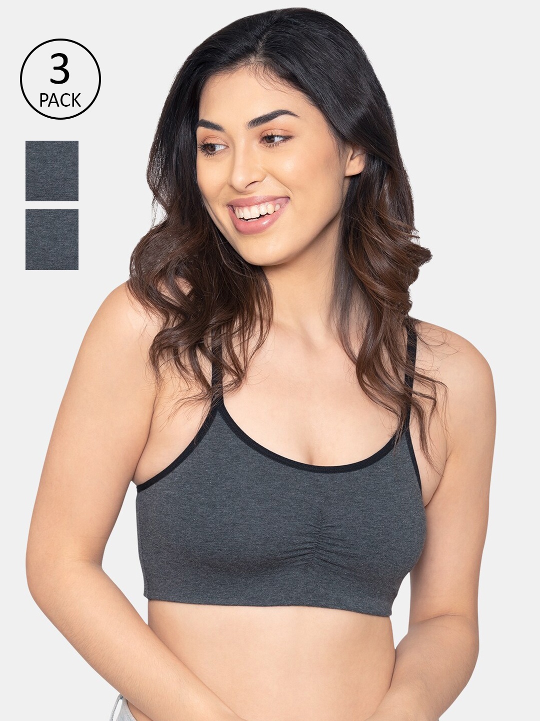 

Kalyani Black & Grey Non Padded Bra
