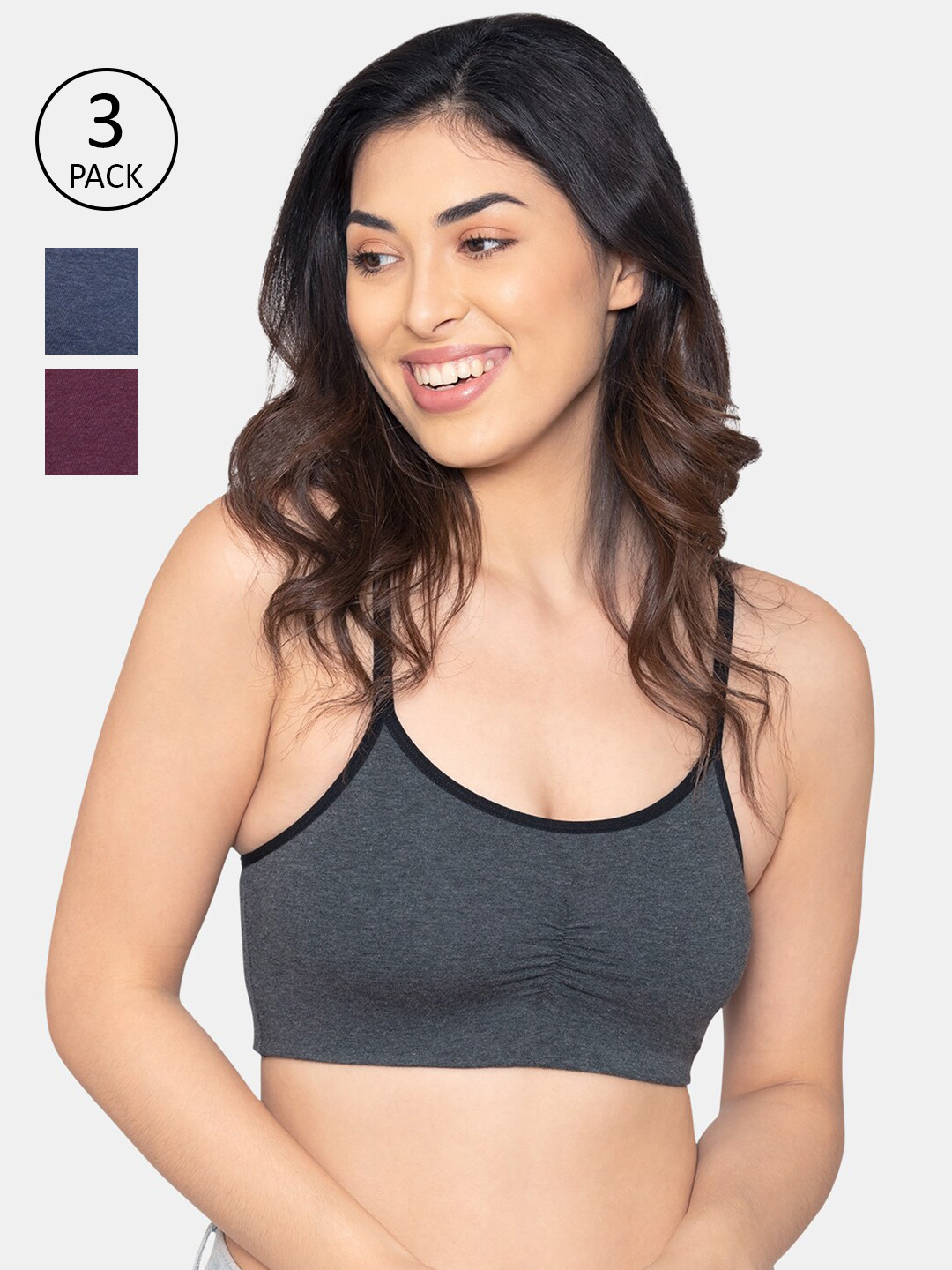 

Kalyani Multi Color Set Of 3 Non Padded Beginners Bra