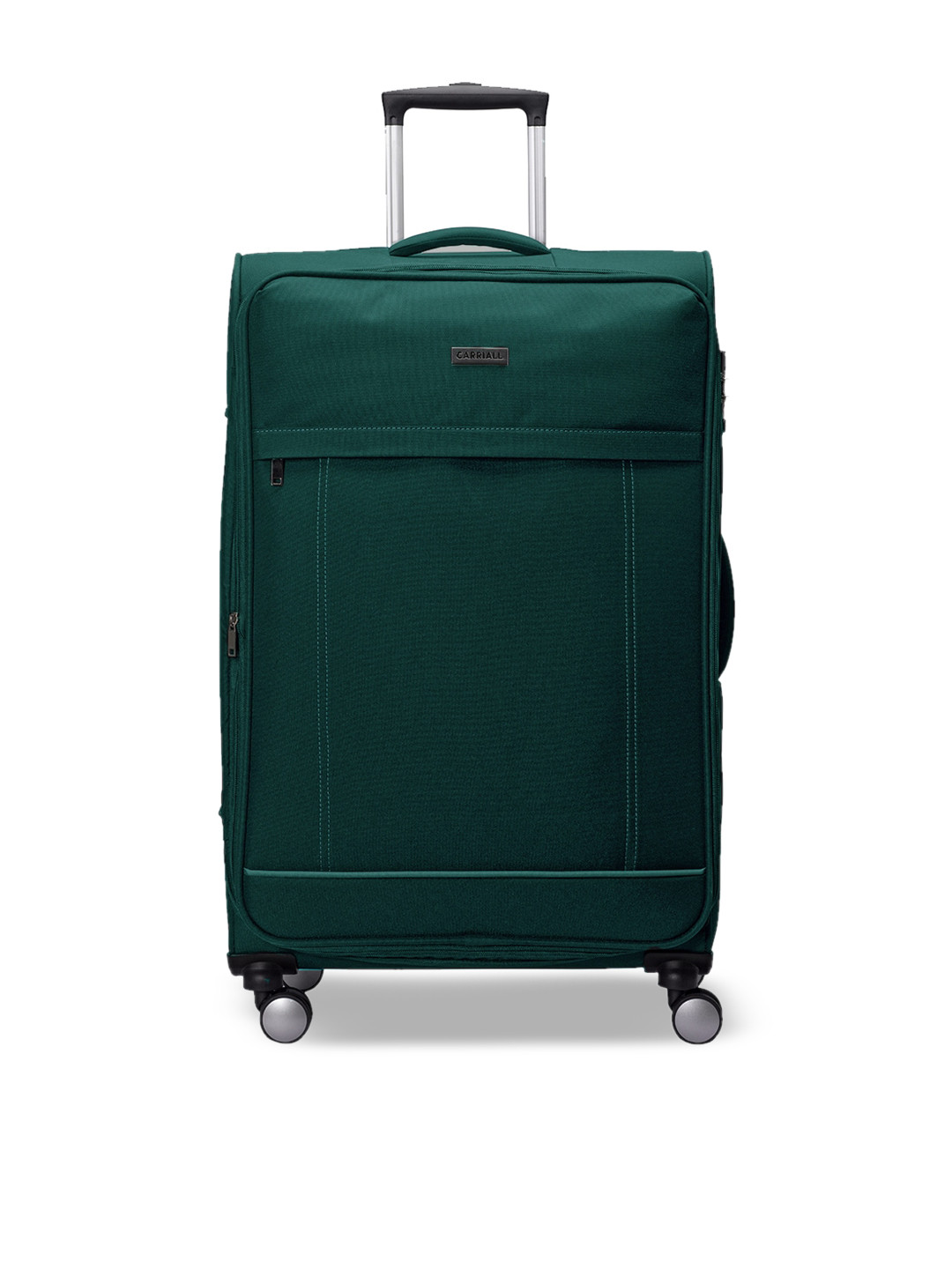 

CARRIALL Green Solid Soft-Sided Medium Trolley Suitcase