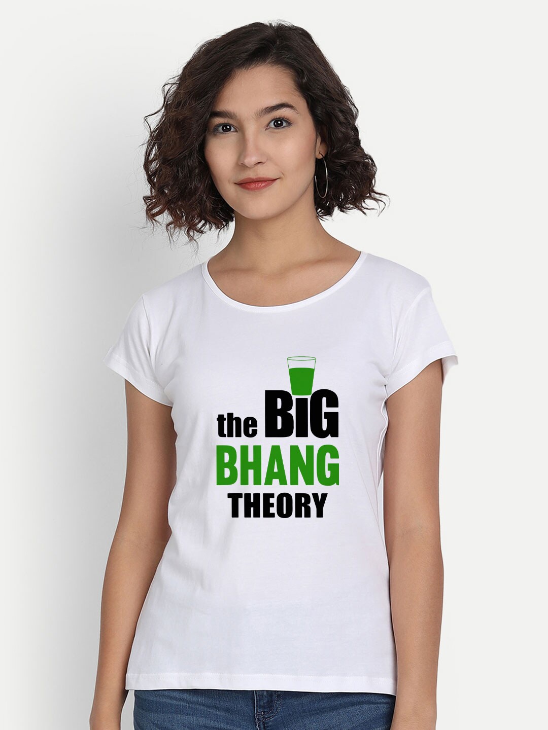 

BE AWARA Women White Typography Printed Regular Fit T-shirt