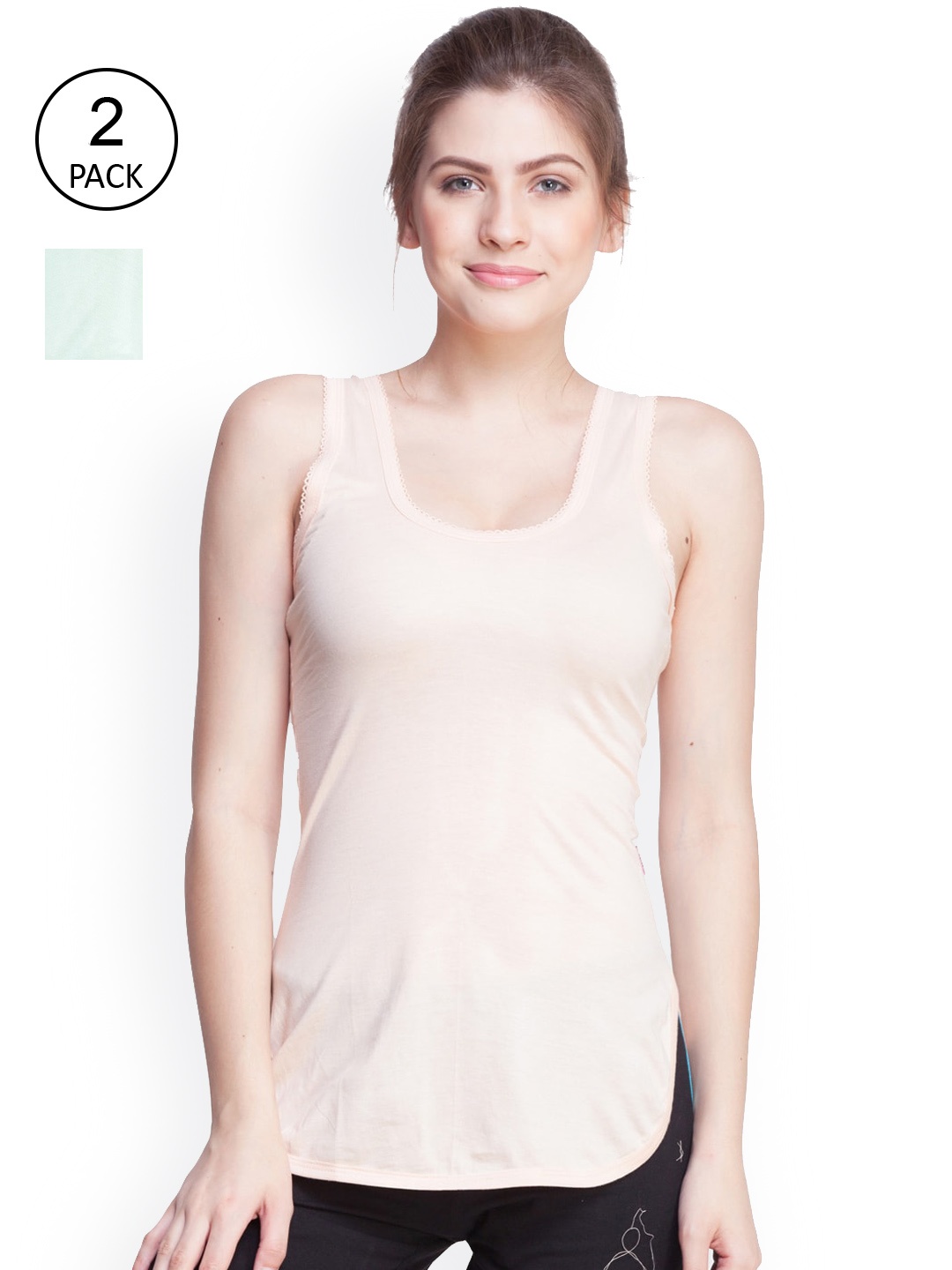 

Dollar Missy Pack of 2 Combed Cotton Camisole, Orange