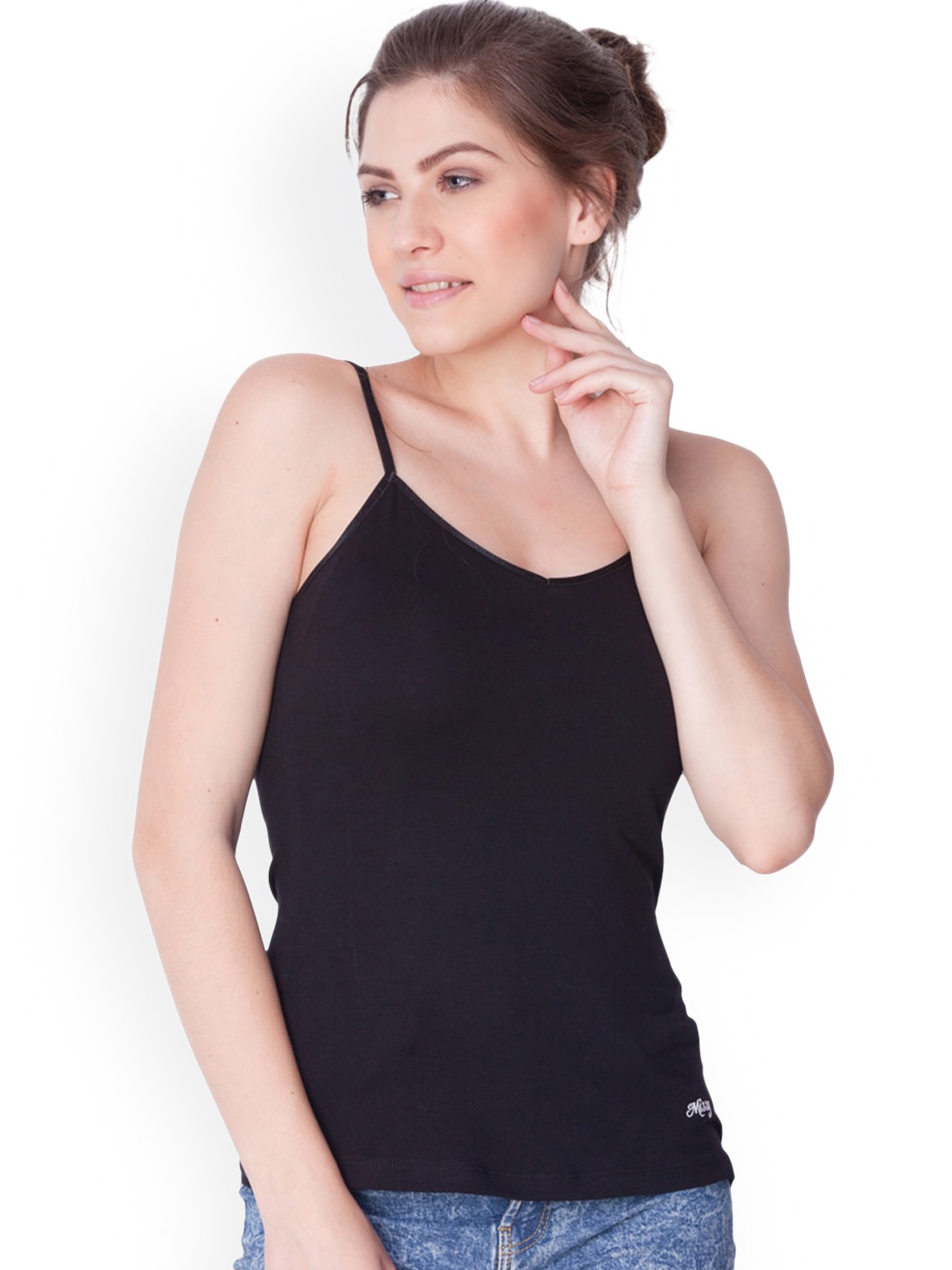 

Dollar Missy Pack of 2 Cotton with Spandex Camisole, Black