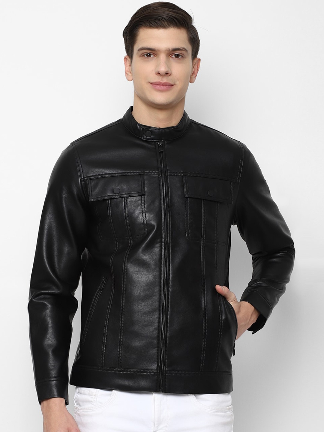 

Allen Solly Men Black Bomber Jacket