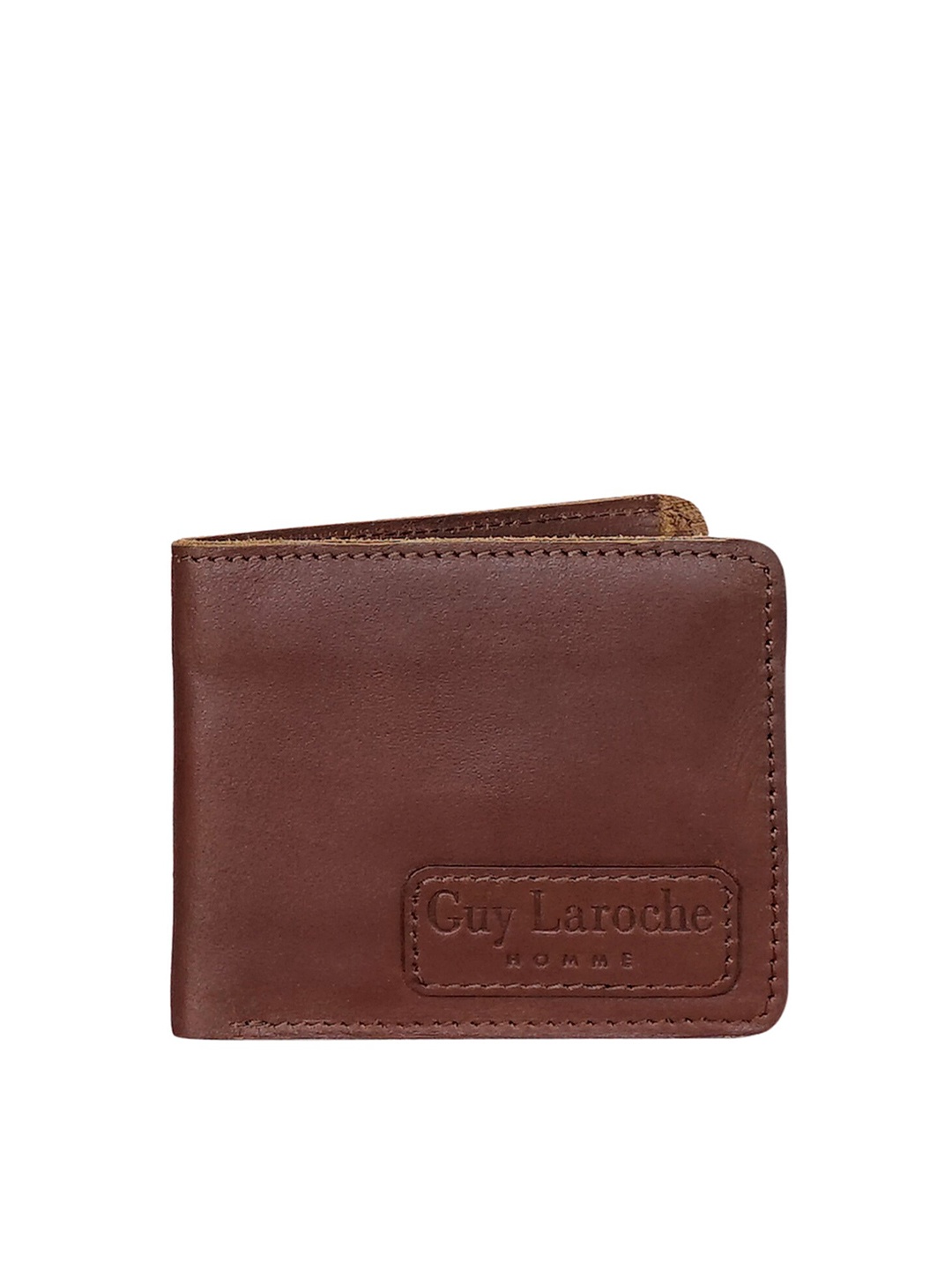 

Justanned Men Brown Leather Two Fold Wallet