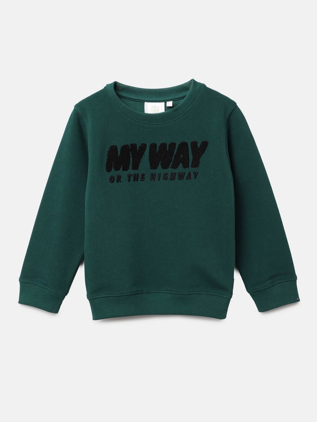 

BYB PREMIUM Boys Green Printed Pure Cotton Sweatshirt