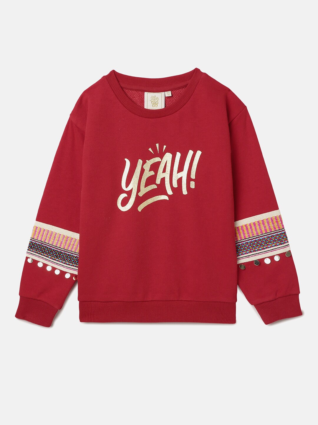 

BYB PREMIUM Girls Red Cotton Printed Sweatshirt