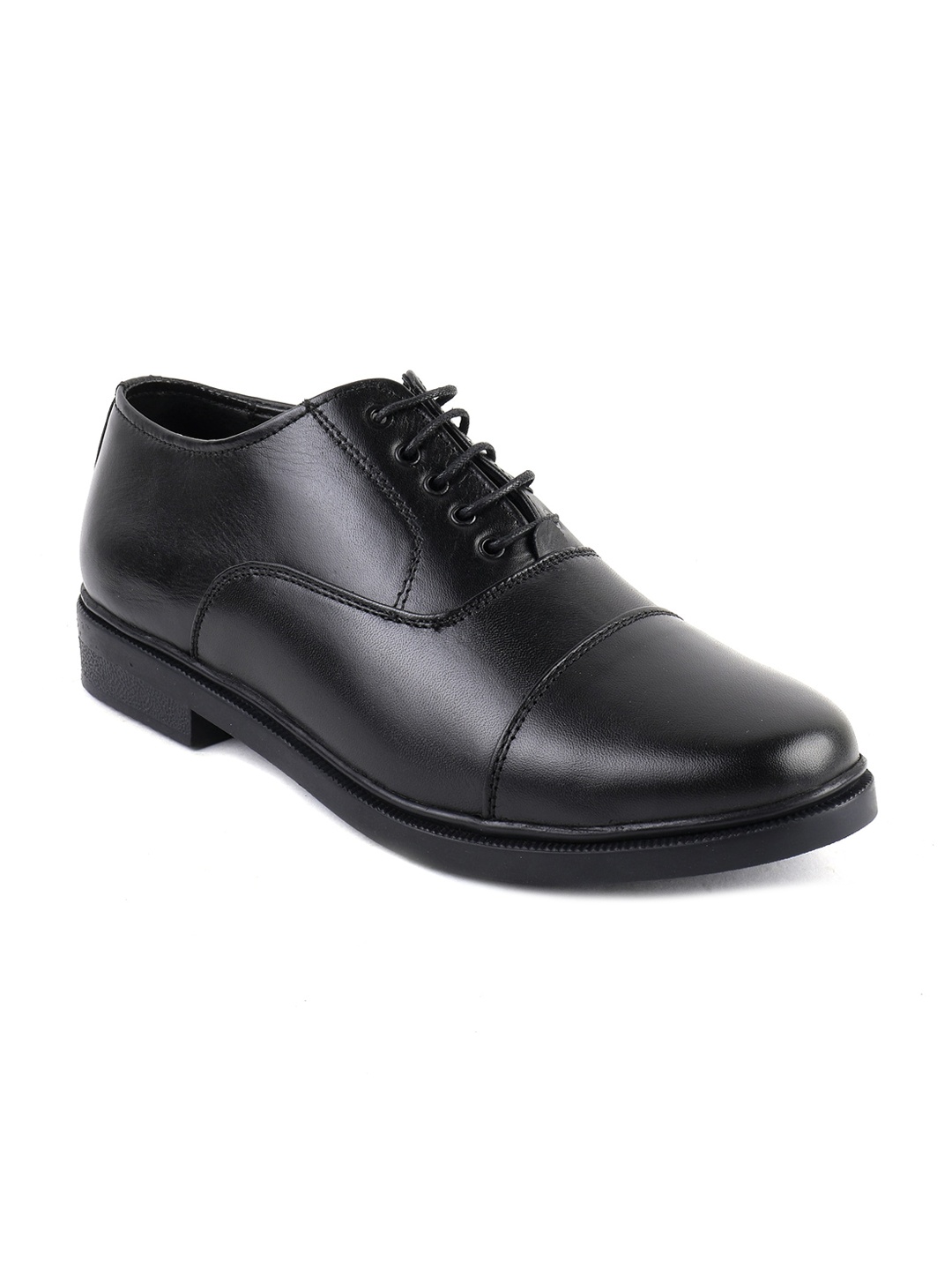 

XHUGOY Men Black Solid Leather Formal Oxfords