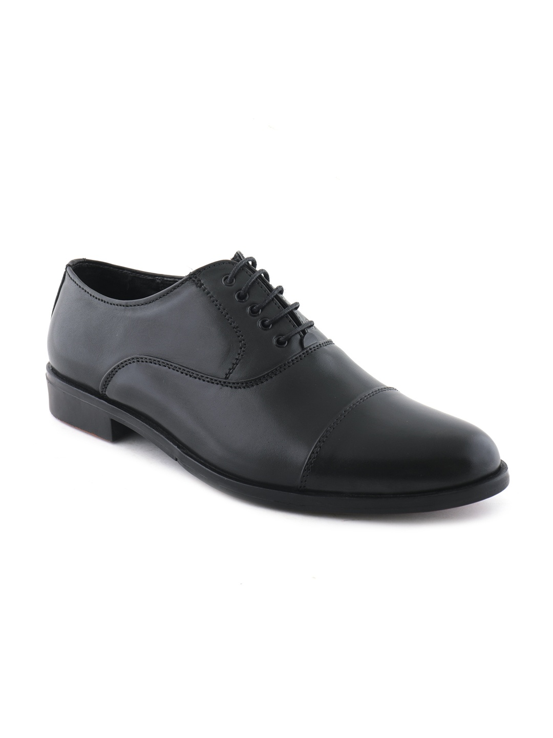 

XHUGOY Men Black Solid Leather Formal Oxfords