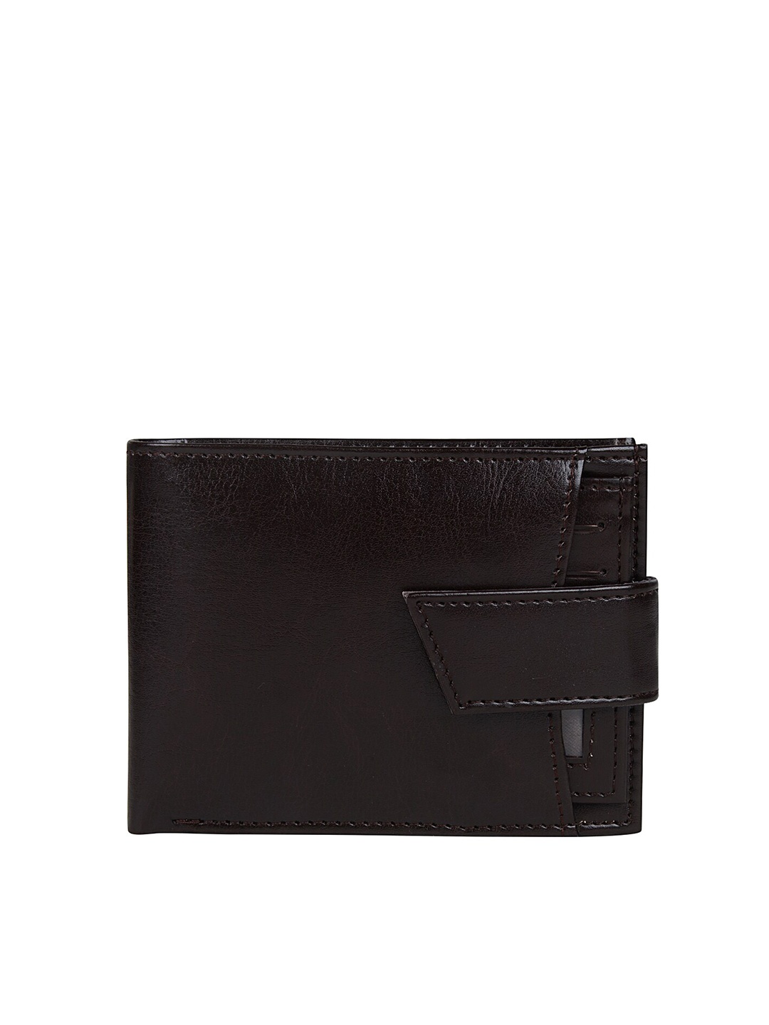 

HORRA Men Brown PU Leather Two Fold Wallet